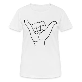 Surfer Gruß - Frauen T-Shirt atmungsaktiv - Weiß - Vorne - AI Model Female 172 dark (172cm)