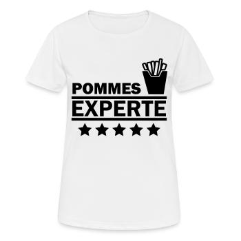 pommes experte - Frauen T-Shirt atmungsaktiv - Weiß - Vorne - AI Model Female 172 dark (172cm)