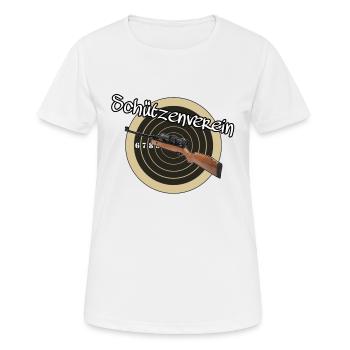 Schützenverein - Frauen T-Shirt atmungsaktiv - Weiß - Vorne - AI Model Female 172 dark (172cm)