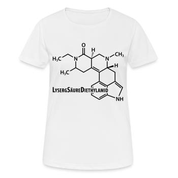 LSD Strukturformel Acid Techno-Szene Drogen Rausch - Frauen T-Shirt atmungsaktiv - Weiß - Vorne - AI Model Female 172 dark (172cm)