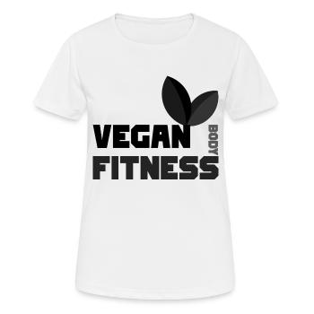 Vegan Fitness - T-shirt respirant Femme - blanc - Devant - AI Model Female 172 dark (172cm)
