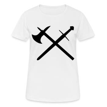 Épée et hache - T-shirt respirant Femme - blanc - Devant - AI Model Female 172 dark (172cm)