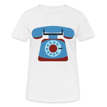 téléphone - T-shirt respirant Femme - blanc - Devant - AI Model Female 172 dark (172cm)