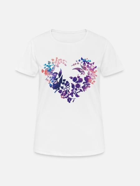 hongaarse bloemen, bloemhart, hart, kookschort - Vrouwen T-shirt ademend actief - wit