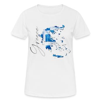 Drapeau de la Grèce en Grèce Carte EN - T-shirt respirant Femme - blanc - Devant - AI Model Female 172 dark (172cm)