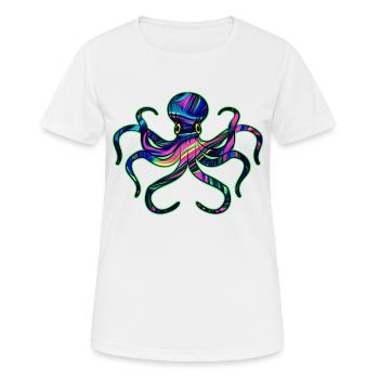 Octopus fluorescent by The Manzanita's - Women's Breathable T-Shirt - white - Front - AI Model Female 172 dark (172cm)