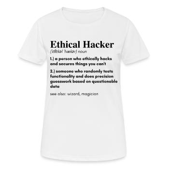 Hackers ethical | Hacker Design - T-shirt respirant Femme - blanc - Devant - AI Model Female 172 dark (172cm)