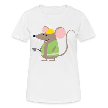 Souris travailleurs - T-shirt respirant Femme - blanc - Devant - AI Model Female 172 dark (172cm)