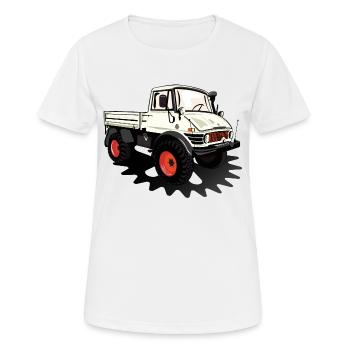 Unimog - Oldtimer - Offroad - Dispositif moteur universel - T-shirt respirant Femme - blanc - Devant - AI Model Female 172 dark (172cm)