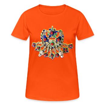 Bijoux kabyle afzim - T-shirt respirant Femme - orange néon - Devant - AI Model Female 172 dark (172cm)