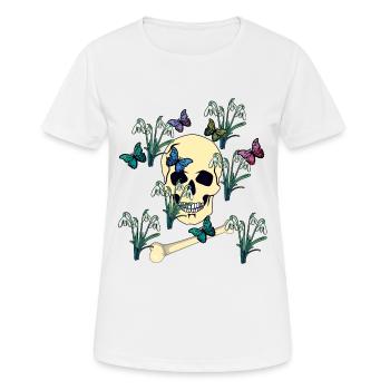 Schmetterlinge Falter Tod Ende Jenseits sterben - Frauen T-Shirt atmungsaktiv - Weiß - Vorne - AI Model Female 172 dark (172cm)