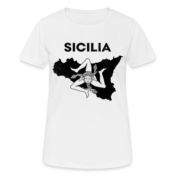 Sicilia Map Palermo Italian Coat of Arms Sicily - Women's Breathable T-Shirt - white - Front - AI Model Female 172 dark (172cm)