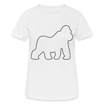 Gorilla, Silberrücken, Affe, Affen, Gorillas, - Frauen T-Shirt atmungsaktiv - Weiß - Vorne - AI Model Female 172 dark (172cm)
