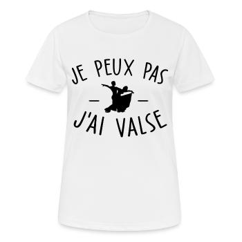 je peux pas j ai valse - T-shirt respirant Femme - blanc - Devant - AI Model Female 172 dark (172cm)