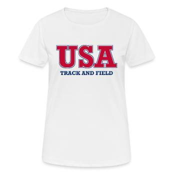 USA Track and Field - National Colors - America - Women's Breathable T-Shirt - white - Front - AI Model Female 172 dark (172cm)