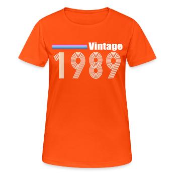 1989 - Women's Breathable T-Shirt - neon orange - Front - AI Model Female 172 dark (172cm)