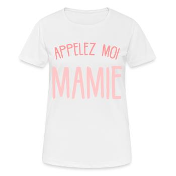Appelez Moi Mamie Annonce Grossesse - T-shirt respirant Femme - blanc - Devant - AI Model Female 172 dark (172cm)