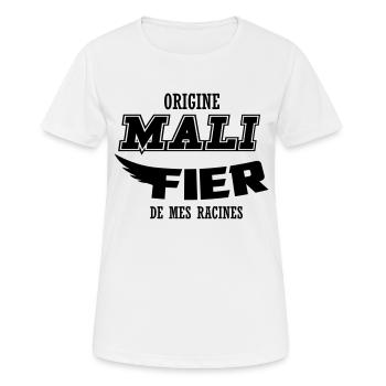 Origine Mali fier de mes racines - T-shirt respirant Femme - blanc - Devant - AI Model Female 172 dark (172cm)