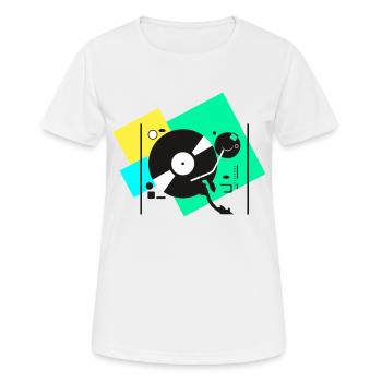 Platines colorées - T-shirt respirant Femme - blanc - Devant - AI Model Female 172 dark (172cm)