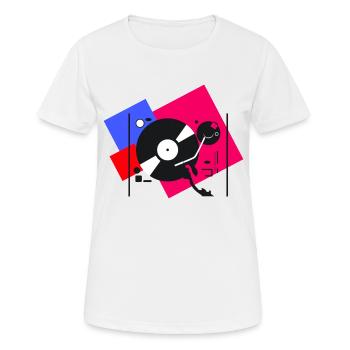 colorful turntables 2 - Frauen T-Shirt atmungsaktiv - Weiß - Vorne - AI Model Female 172 dark (172cm)