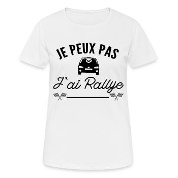 je peux pas j ai rallye - T-shirt respirant Femme - blanc - Devant - AI Model Female 172 dark (172cm)