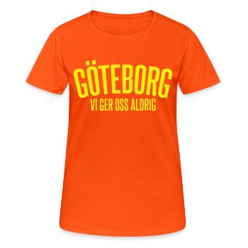 Göteborg Nous n’abandonnons jamais - T-shirt respirant Femme - orange néon - Devant - AI Model Female 172 dark (172cm)