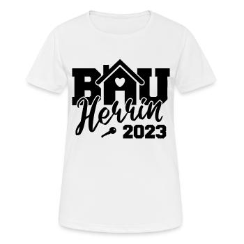 Bauherr Bauherrin 2023 Hausbau Baustelle Eigenheim - Frauen T-Shirt atmungsaktiv - Weiß - Vorne - AI Model Female 172 dark (172cm)
