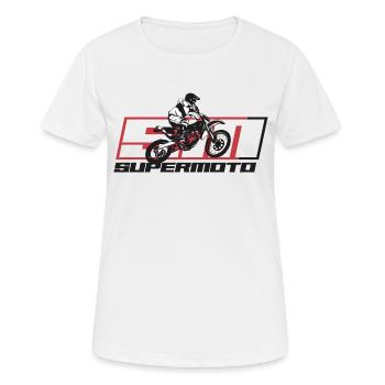 SM SUPER MOTO rouge - T-shirt respirant Femme - blanc - Devant - AI Model Female 172 dark (172cm)