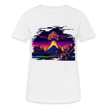 When the atomic bomb detonates in the 8-bit video game - Women's Breathable T-Shirt - white - Front - AI Model Female 172 dark (172cm)