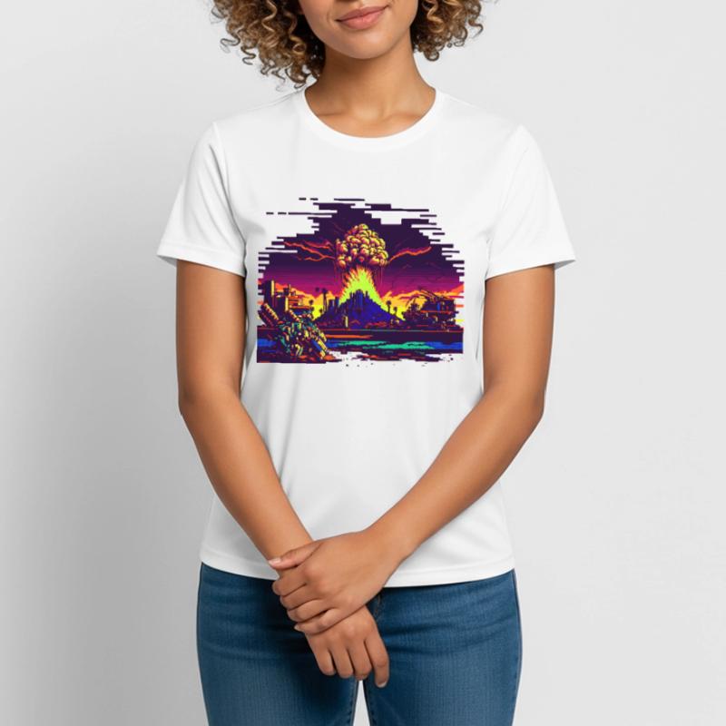 When the atomic bomb explodes in 8 bits Women's Breathable T-Shirt