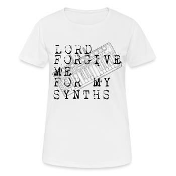 Herr, vergib mir meine Synths - Frauen T-Shirt atmungsaktiv - Weiß - Vorne - AI Model Female 172 dark (172cm)