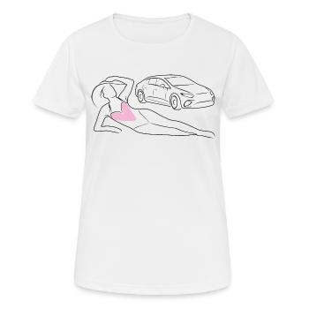 Trendiger Badeanzug - Frauen T-Shirt atmungsaktiv - Weiß - Vorne - AI Model Female 172 dark (172cm)