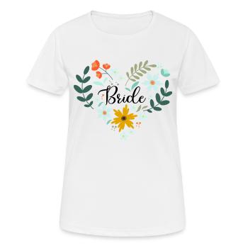 JGA Blumenherzbraut Junggesellenabschied Braut - Frauen T-Shirt atmungsaktiv - Weiß - Vorne - AI Model Female 172 dark (172cm)