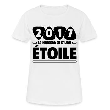 2017 année de naissance / anniversaire année 2017 - T-shirt respirant Femme - blanc - Devant - AI Model Female 172 dark (172cm)