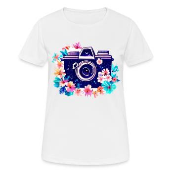 Photographer Camera Funny Photographing Photographer - Women's Breathable T-Shirt - white - Front - AI Model Female 172 dark (172cm)