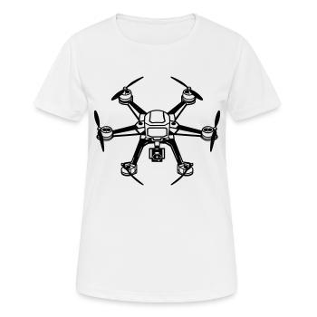drone - T-shirt respirant Femme - blanc - Devant - AI Model Female 172 dark (172cm)