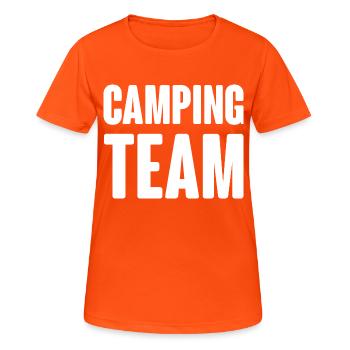 Équipe de camping - T-shirt respirant Femme - orange néon - Devant - AI Model Female 172 dark (172cm)
