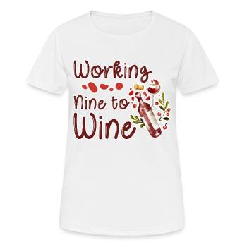 Working Nine To Wine 2 - T-shirt respirant Femme - blanc - Devant - AI Model Female 172 dark (172cm)