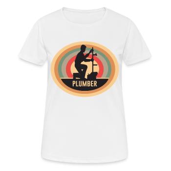 Plumber Retro Funny Sayings Craft - Women's Breathable T-Shirt - white - Front - AI Model Female 172 dark (172cm)