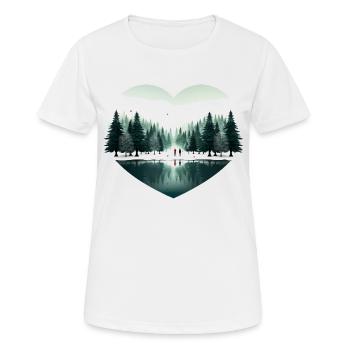 Liebe Herz und Natur in Weihnachten - Frauen T-Shirt atmungsaktiv - Weiß - Vorne - AI Model Female 172 dark (172cm)