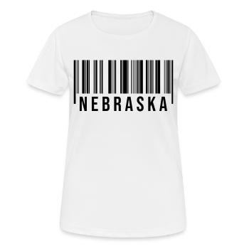Nebraska Barcode - Women's Breathable T-Shirt - white - Front - AI Model Female 172 dark (172cm)