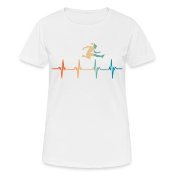 Herzschlag-Sprung - Frauen T-Shirt atmungsaktiv - Weiß - Vorne - AI Model Female 172 dark (172cm)