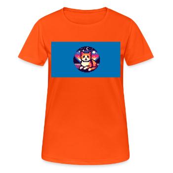 Nuit de chat - T-shirt respirant Femme - orange néon - Devant - AI Model Female 172 dark (172cm)