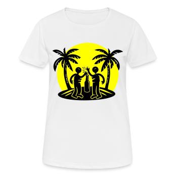 Island Beach Party Drinking - Women's Breathable T-Shirt - white - Front - AI Model Female 172 dark (172cm)
