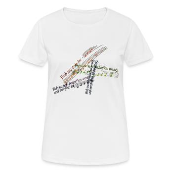Froh zu sein bedarf es wenig und wer froh ist ... - Frauen T-Shirt atmungsaktiv - Weiß - Vorne - AI Model Female 172 dark (172cm)