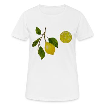 Branche de citron et citron - T-shirt respirant Femme - blanc - Devant - AI Model Female 172 dark (172cm)