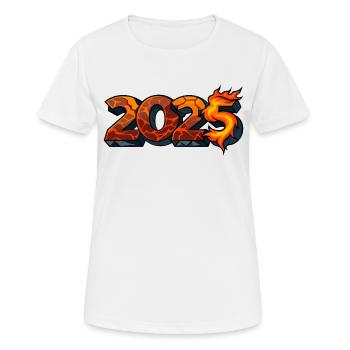 2025 - Frauen T-Shirt atmungsaktiv - Weiß - Vorne - AI Model Female 172 dark (172cm)