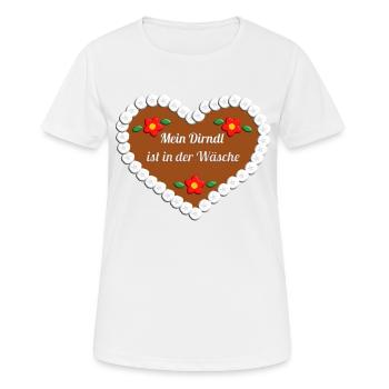 Mon dirndl est un cœur en pain d’épice dans la lessive - T-shirt respirant Femme - blanc - Devant - AI Model Female 172 dark (172cm)