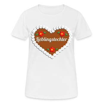 Lieblingstochter Lebkuchenherz Tochter Geschenk - Frauen T-Shirt atmungsaktiv - Weiß - Vorne - AI Model Female 172 dark (172cm)