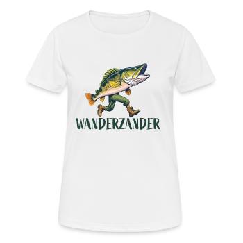 Drôle de poisson sandre errant - T-shirt respirant Femme - blanc - Devant - AI Model Female 172 dark (172cm)